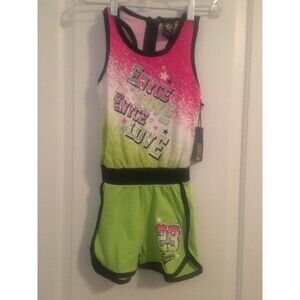 Enyce Girls Graphic 1 Piece Jumpsuit Shorts Romper Size 4 Multi-Color